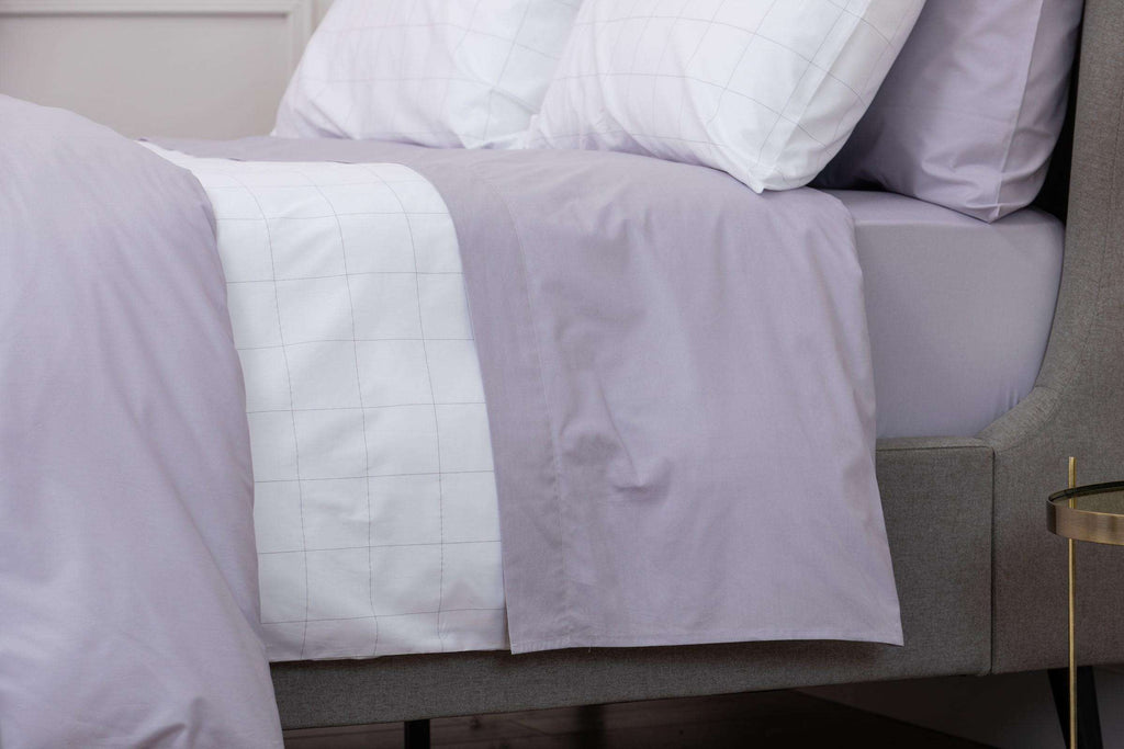 Foxford Misty Lilac Plain Dye Duvet Cover Foxfordwoollenmills