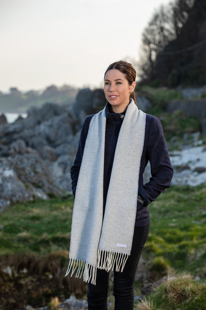 winter white cashmere scarf