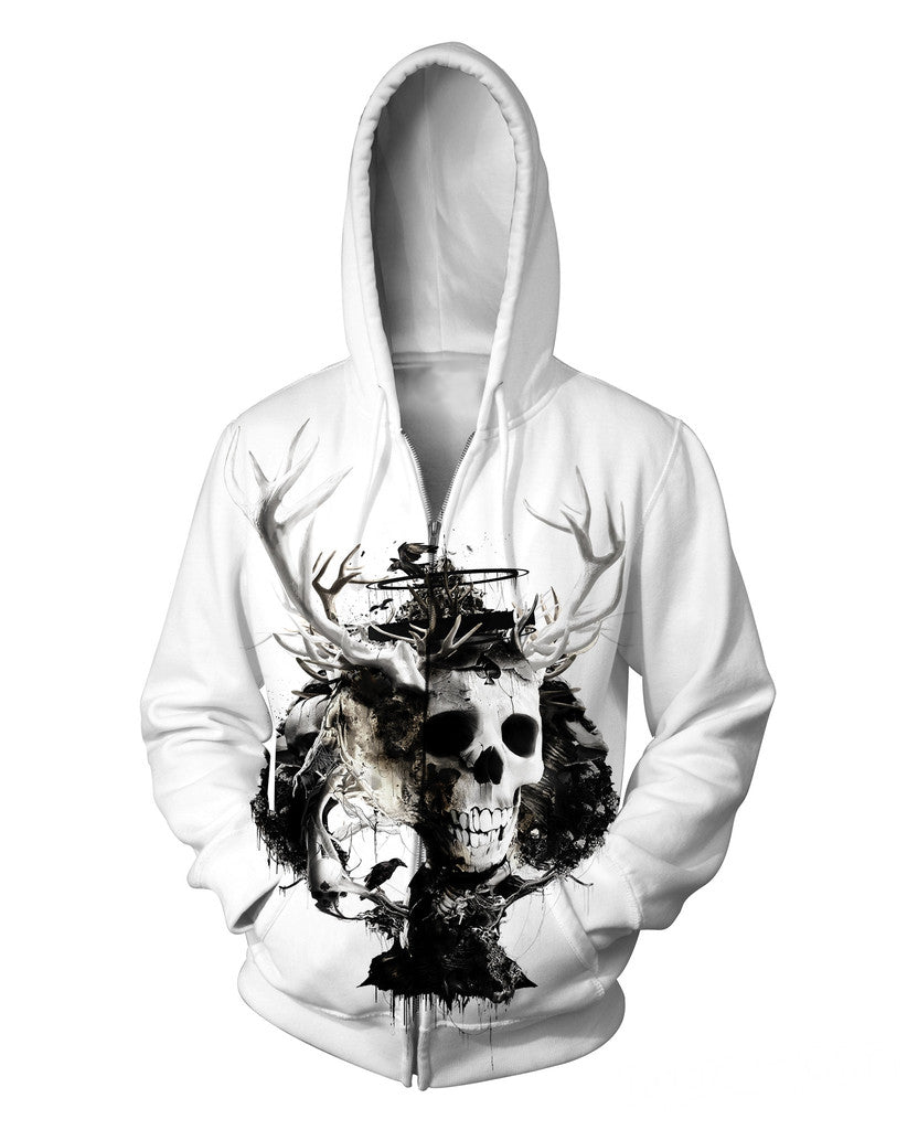 full zip up skeleton hoodie
