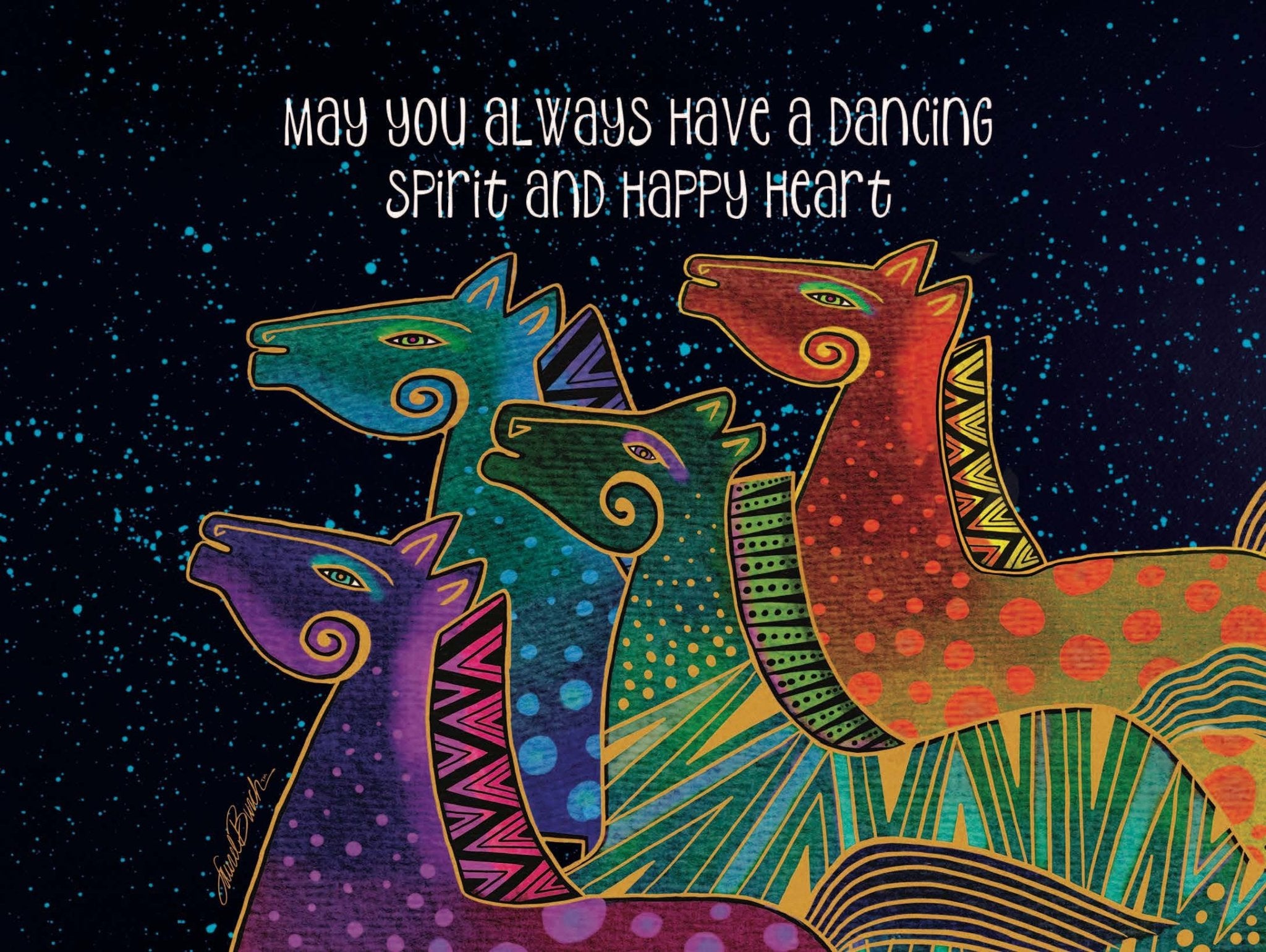 Happy Heart Mares Birthday Card - Single