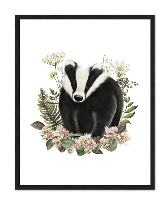 Bramble Badger Art Print – Studio Q - Art by Nicky Quartermaine Scott