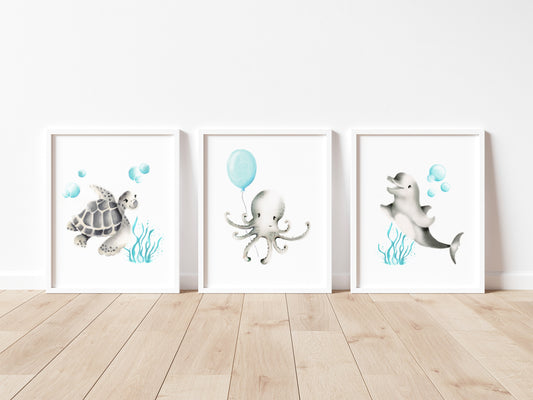 Sea Animals Nursery Art Prints Sweet Blush - Set of 6 – Studio Q