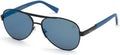 Timberland TB9214 Pilot Sunglasses 02D-02D - Matte Black Front, Matte Cobalt Blue Temples /blue Flash Lenses