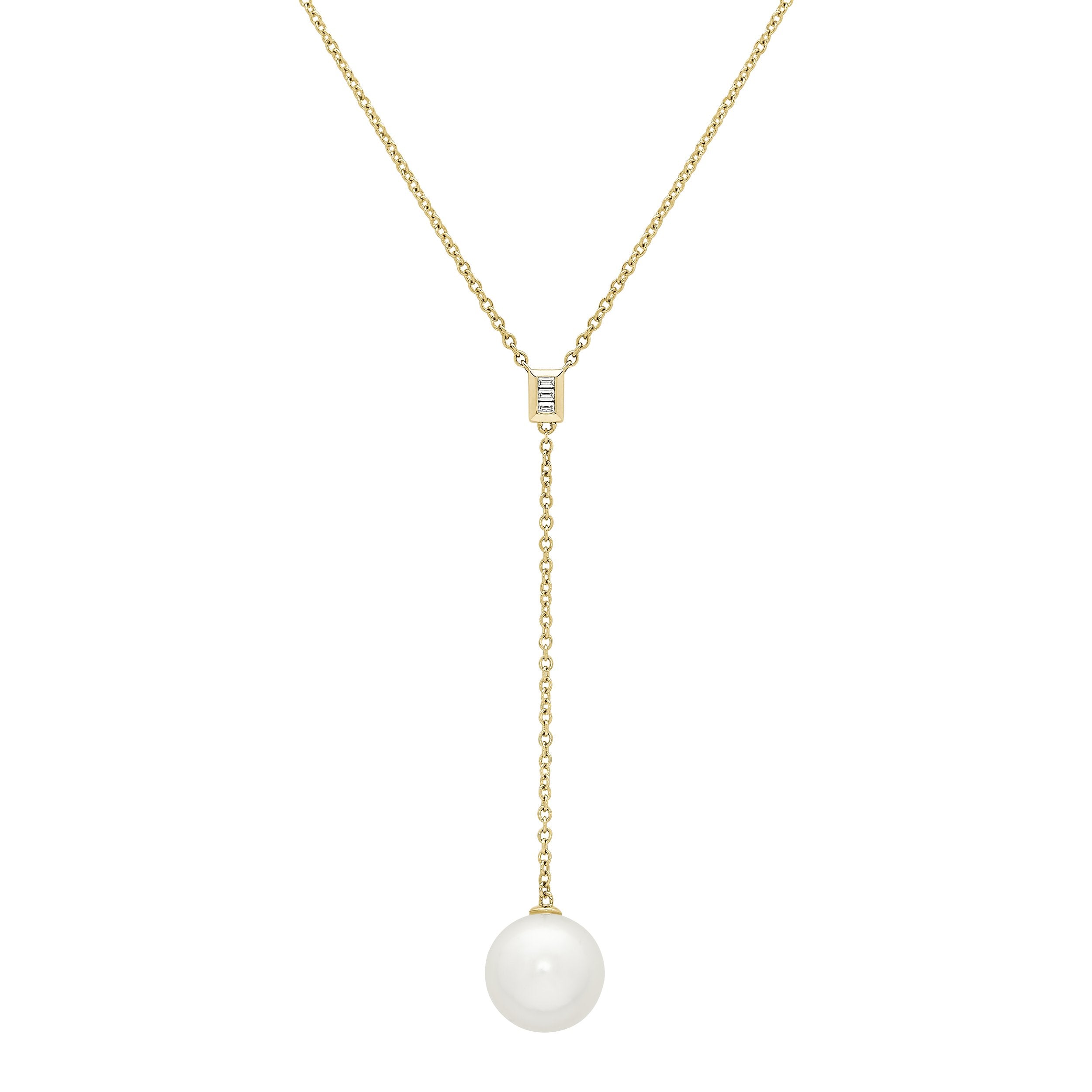 pearl drop necklace white gold