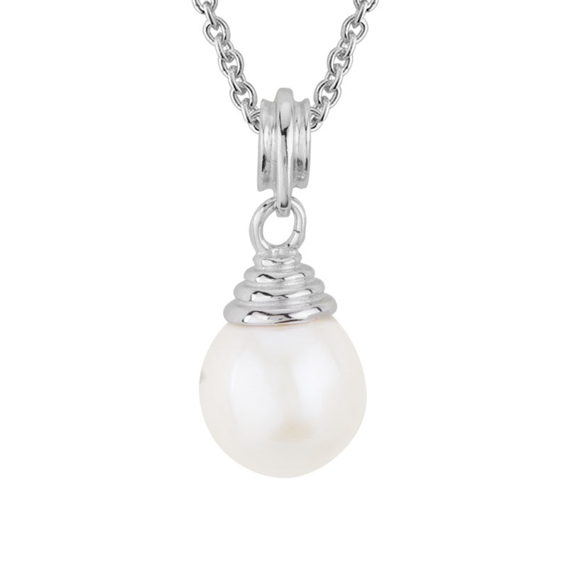 pearl drop necklace silver