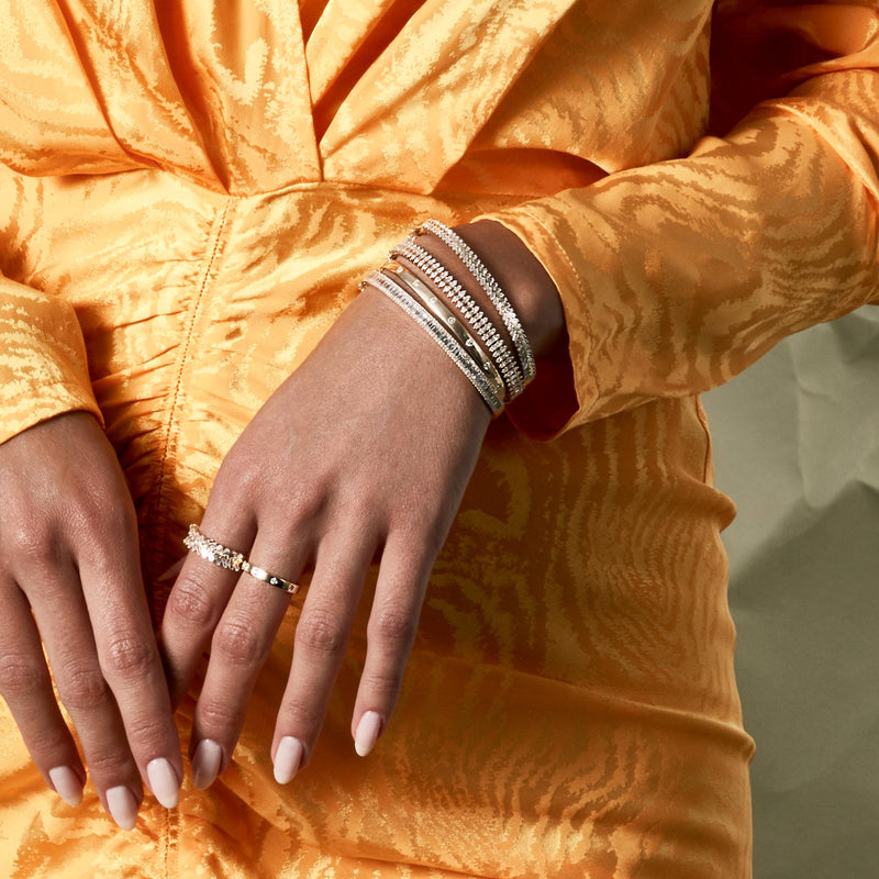 14KT Rose Gold Diamond Eloise Baguette Bangle – Anne Sisteron