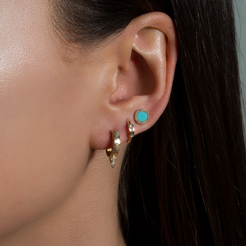 diamond earrings on ear