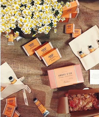 Products Ambre Soir from Bastide Collection, hand creams, potpourri and soap