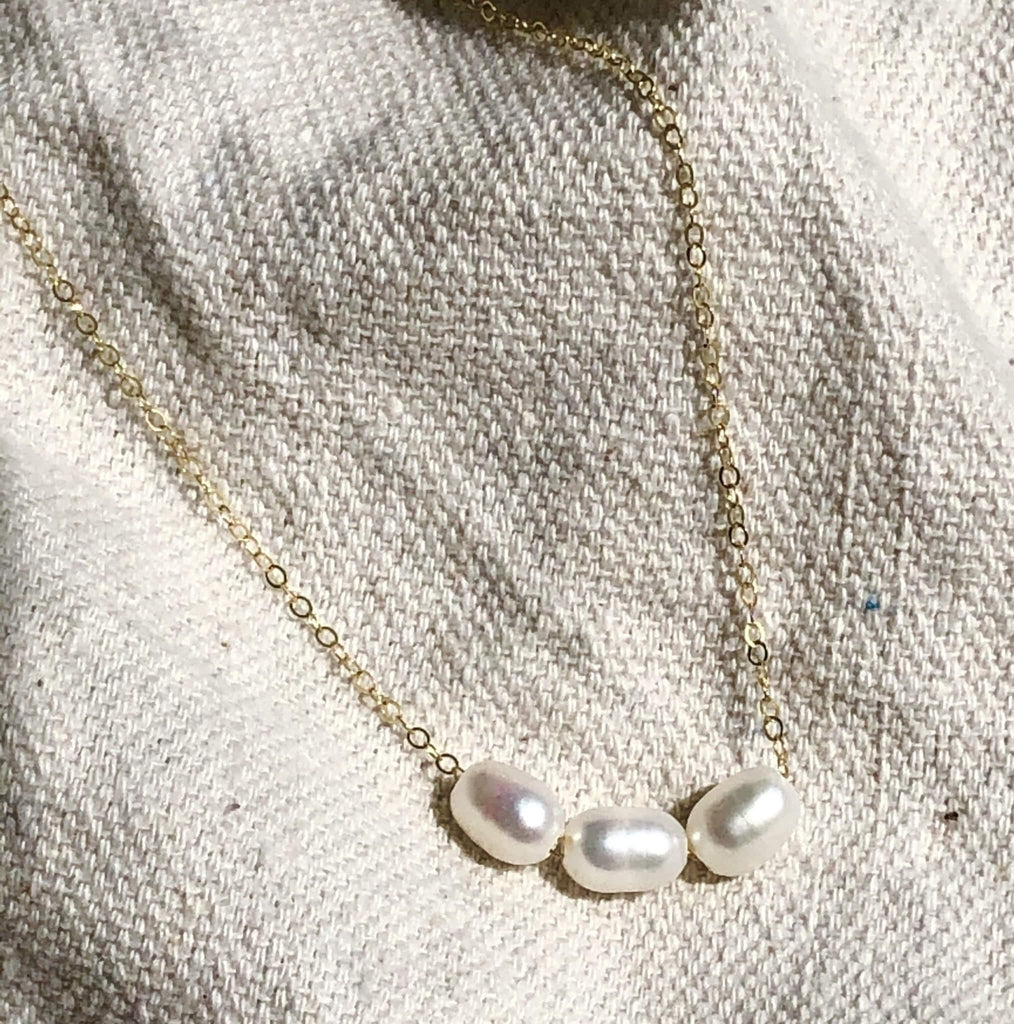 Trinity Pearl Slider Necklace – Earth Grace Artisan Jewelry