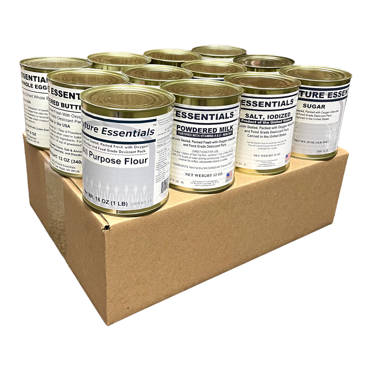 Future Essentials Freeze-Dried Baking Variety 12 Cans Per Case | 25+ Year Emergency Food Supply