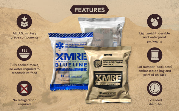 XMRE 1300XT MRE Meals Military Bulk