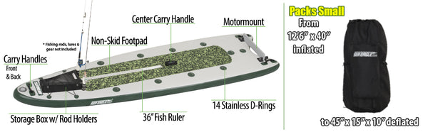 Sea Eagle FishSUP 126 Inflatable Fishing Paddle Board - Start Up Package