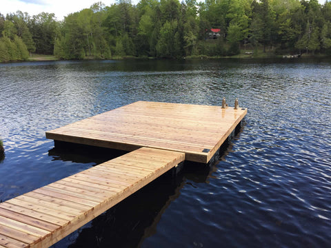 Floatable ramps come in various materials such as metal, plastic and wood and are usually attached to shore or the bottom of a pool for ease of use.