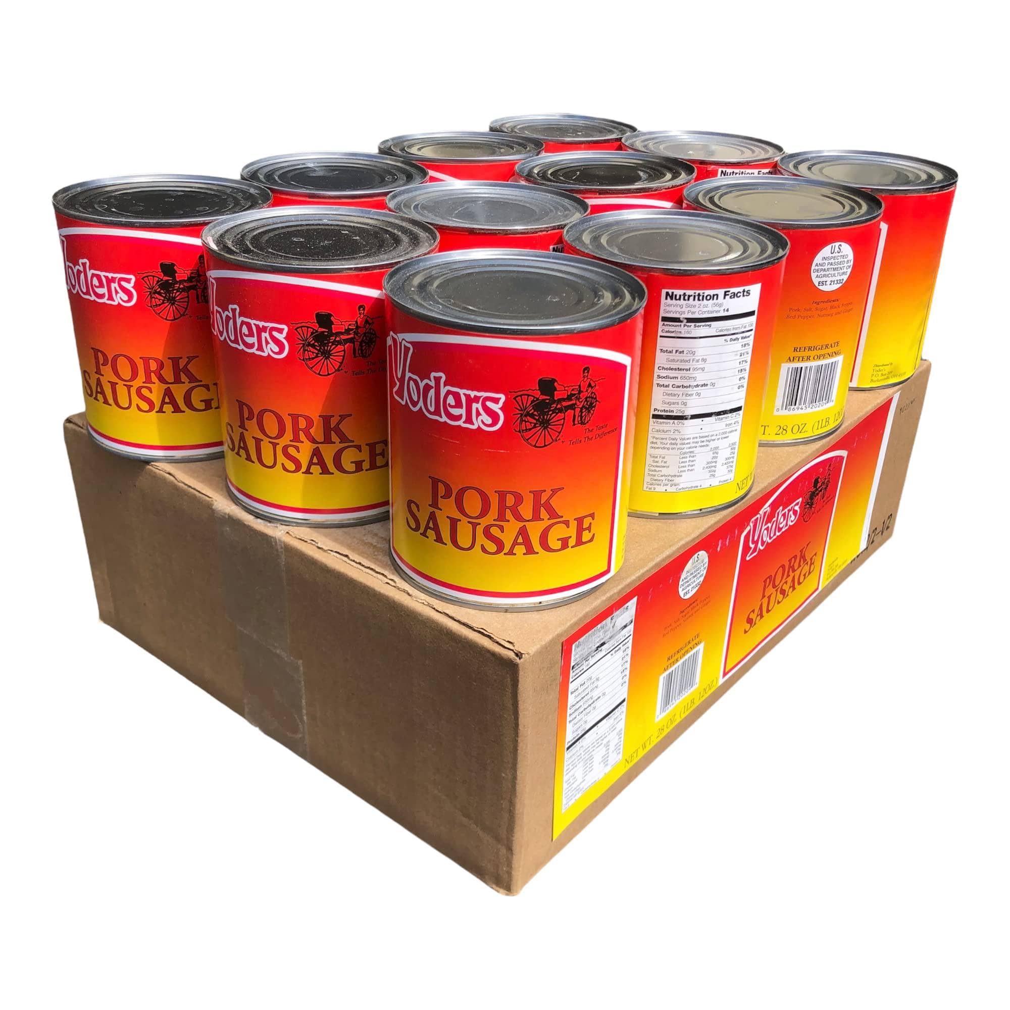 Image of Yoder's Canned Pork Sausage Meat Case - 12 Cans