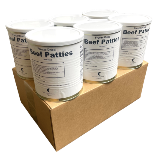 Image of Freeze Dried Hamburger Patties - Military Surplus Frozen Beef Patties for Long-Term Storage