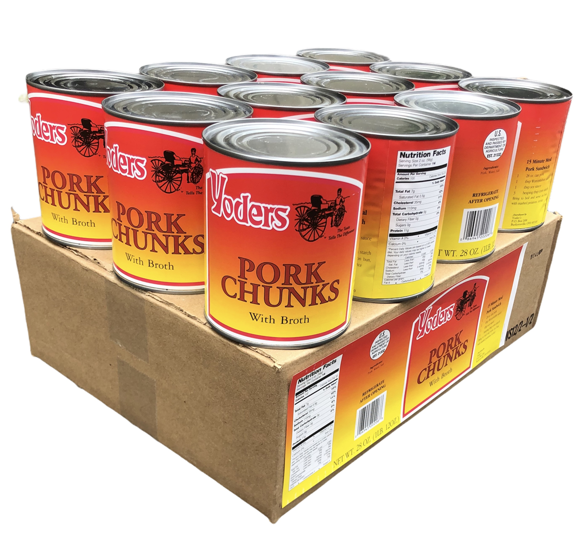 Image of Yoder's Canned Pork Meat Case - 12 Cans