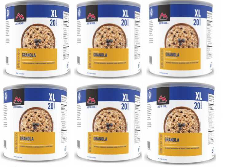 Image of Mountain House Granola with Milk & Blueberries #10 Can -6 cans