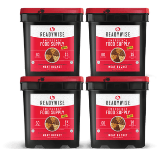 240 Serving Meat Bundle Includes: 4 Freeze Dried Meat Buckets
