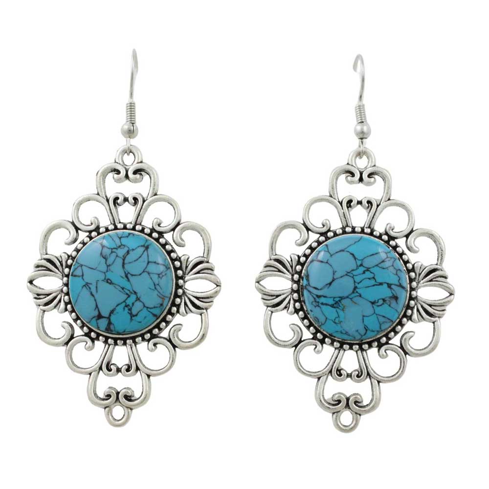 Filigree with Handcrafted Stone Dangle Earring