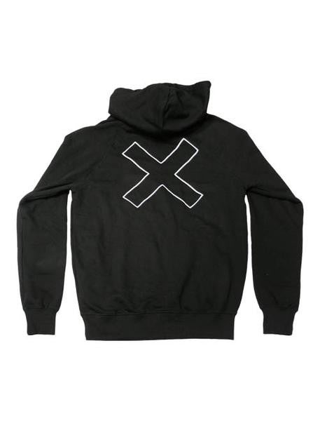 WHITE OUTLINED X ZIP UP BLACK HOODIE | The xx US