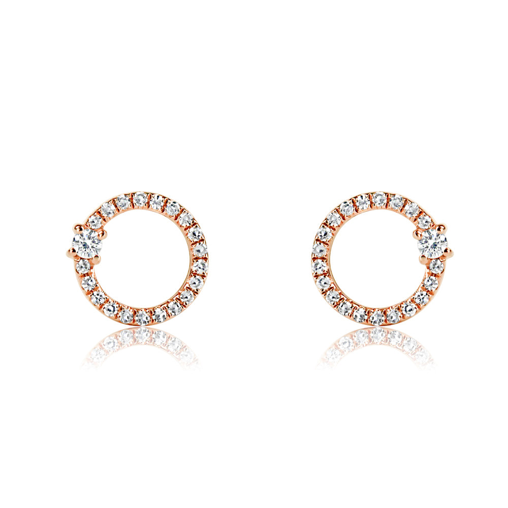 Diamond Orbit Earrings Rose Gold J Luu