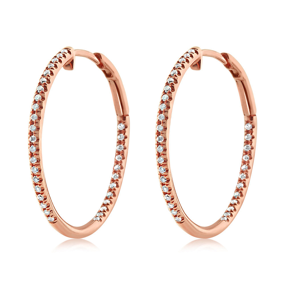 real rose gold hoop earrings