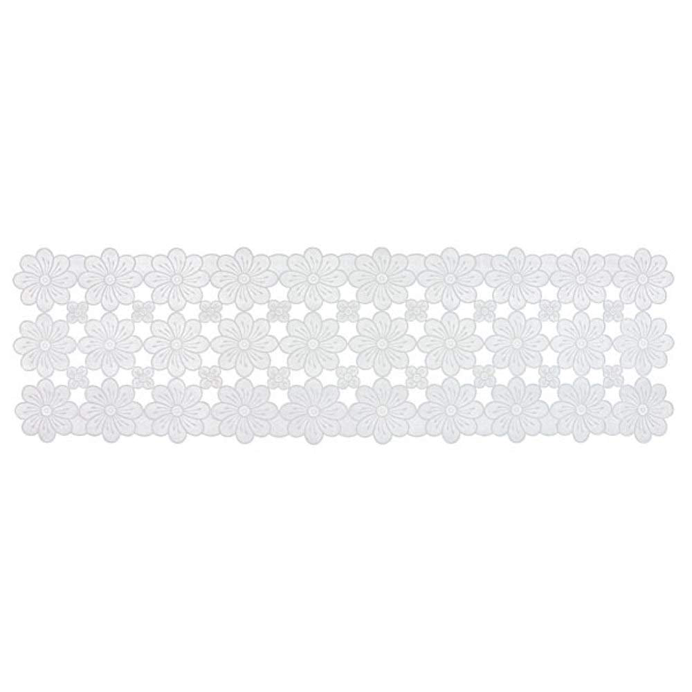 White Vinyl Floral Table Runner Table And Dresser Scarf Cutwork Desig Zibbyzabby Com