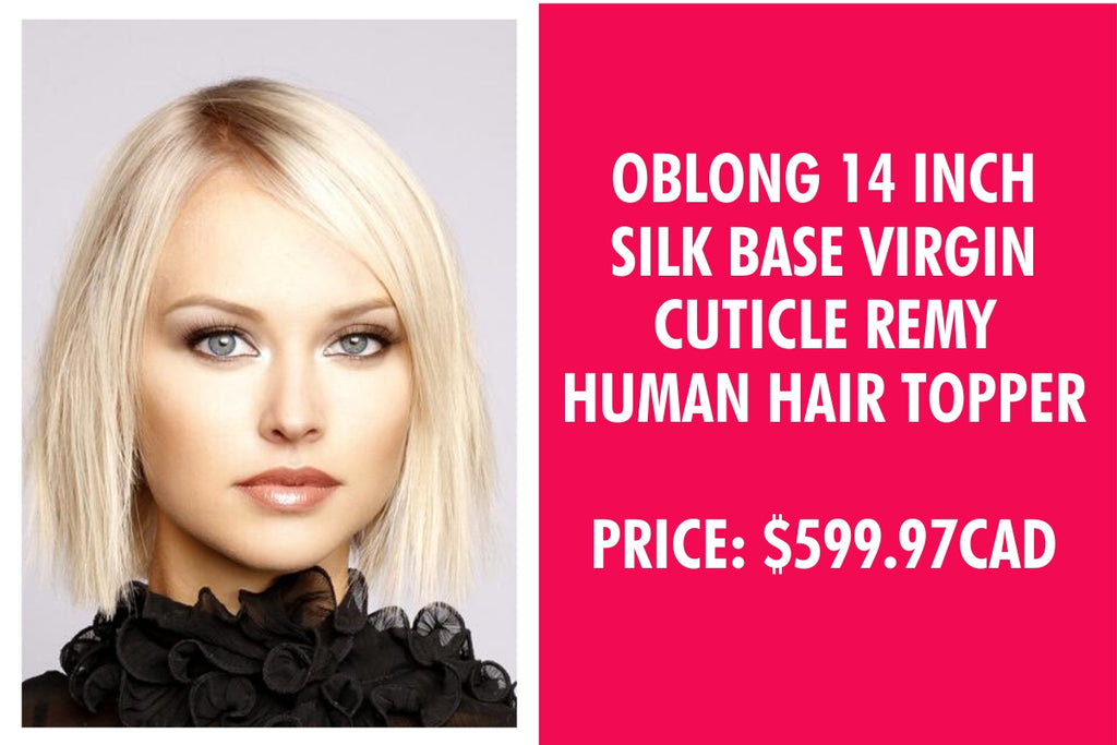 Oblong 14 Inch Silk Base Virgin Cuticle Remy Human Hair Top