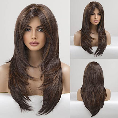 Long wig with side bangs and face framing layers - Wig Store – Wig Store
