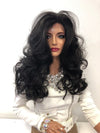 Dark Brown Volume Curls Long Hair Multi Parting Lace Front Wig 18"  Greenleaf 01 19