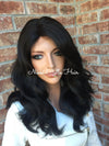 Brown Wave Swiss Human Hair Blend Multi Parting lace part wig 12"