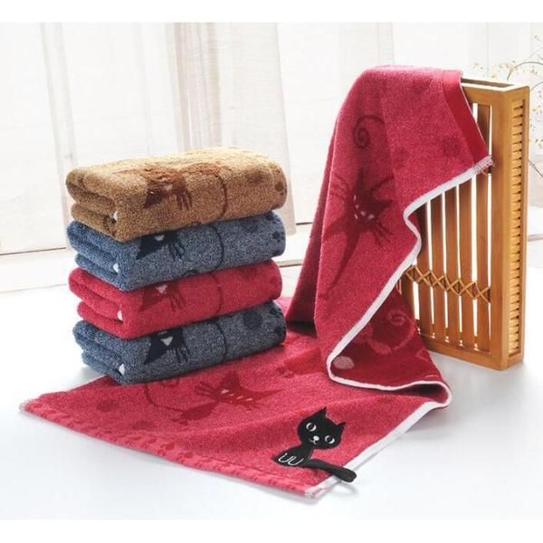 Tail Hook Cotton Cat Face Towel 25x50cm - FreakyPet