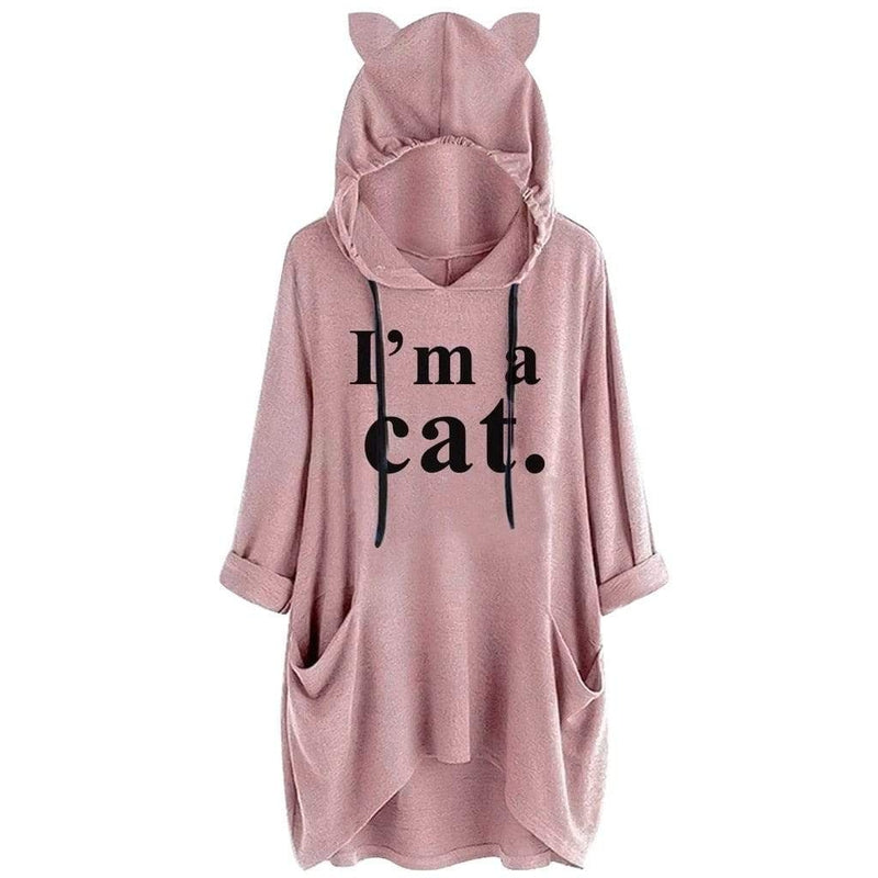 pink cat hoodie with ears