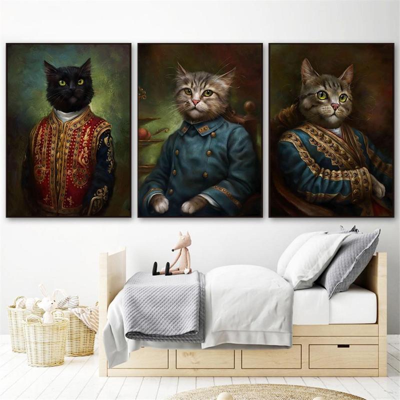 Royal Cats Canvas Wall Art Decor Unframed Freakypet