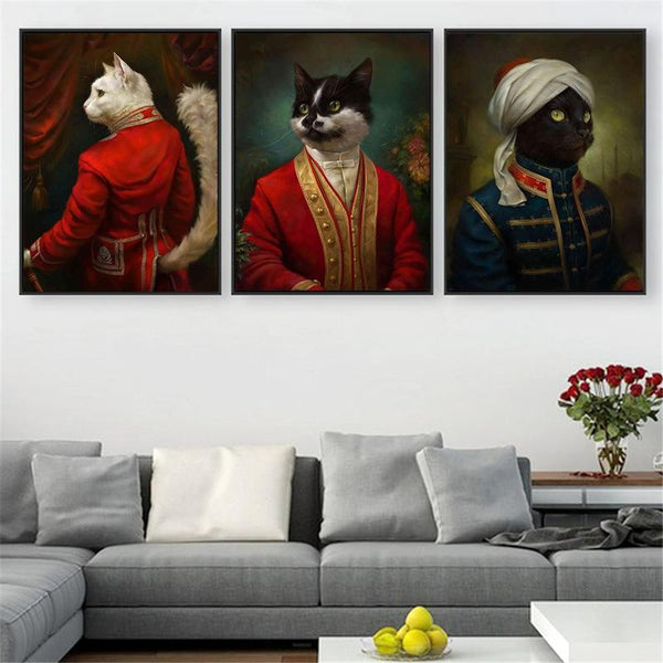 Royal Cats Canvas Wall Art Decor (Unframed) - FreakyPet