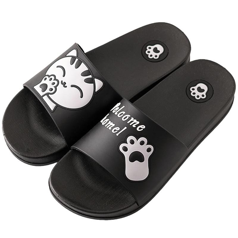 Welcome Home Kitty Couple Slippers 