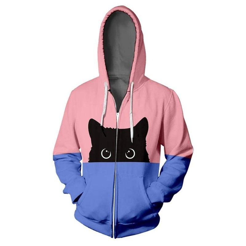 cat hoodie with zipper