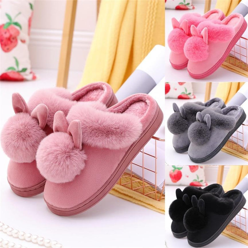 fluffy pom pom slippers