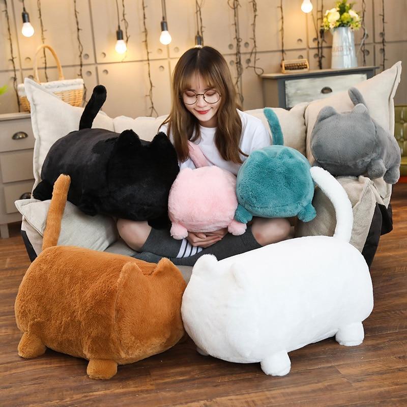 cute cat fluffy cushion pillow