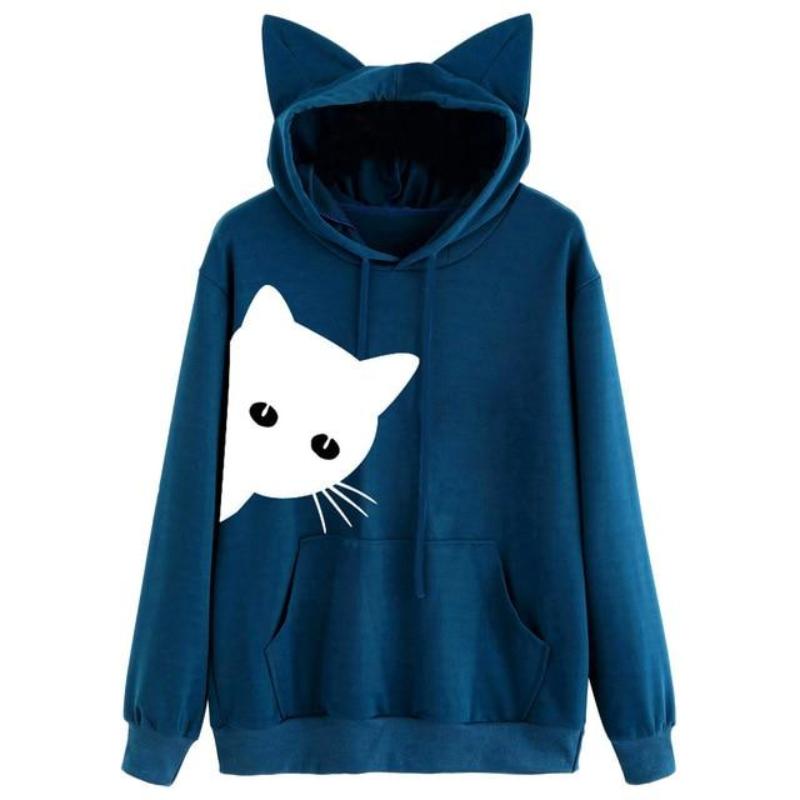 not today cat hoodie with ears