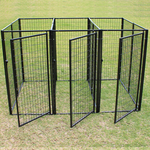 Three Dog Kennel Pet Puppy Heavy Duty Enclosure Pen Playpen Fence with Divider
