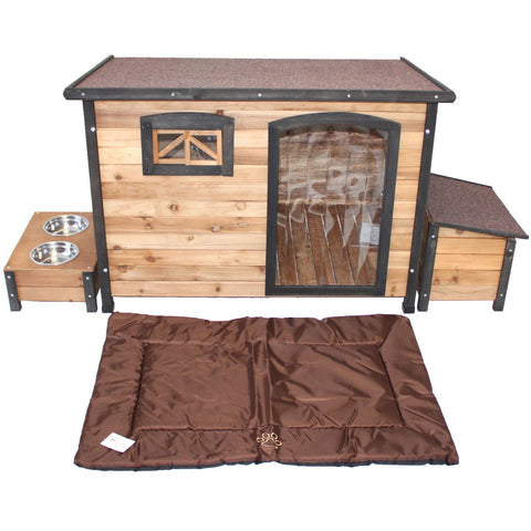 Flat Roof Wooden Dog Kennel