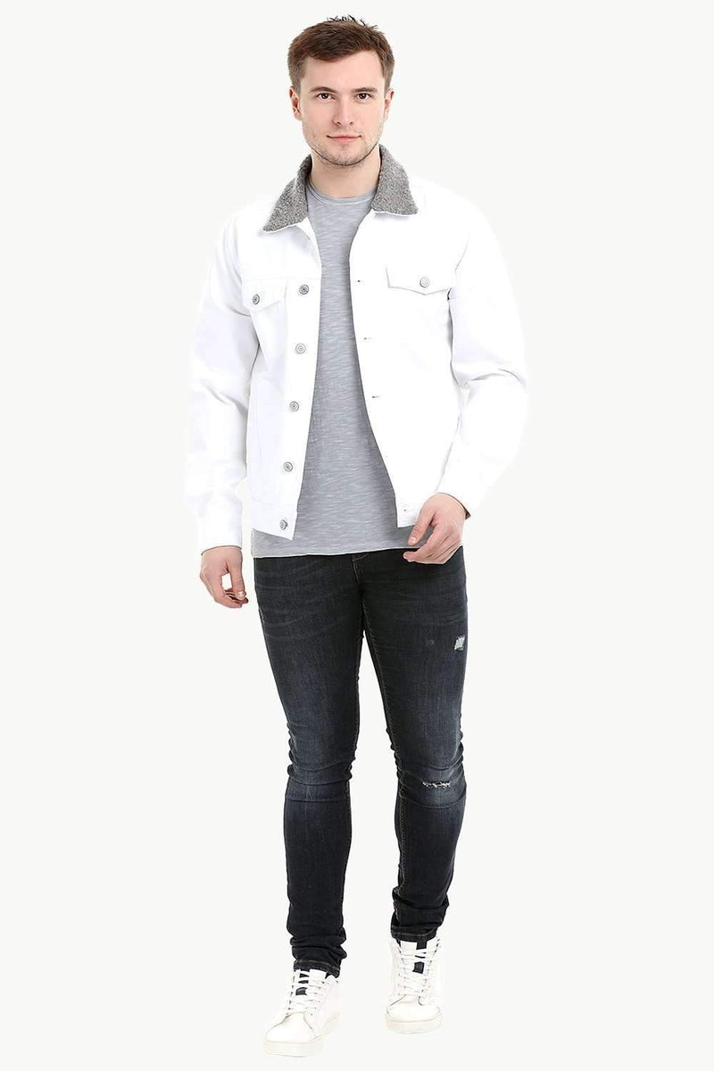 white sherpa denim jacket