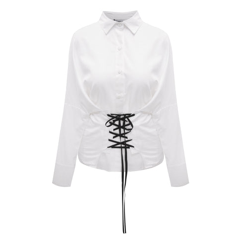 OSKER Australian Street Fashion Trends During MAFW - Preservation Of Your Soul white corset shirt