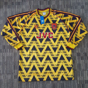 arsenal yellow away kit 1991