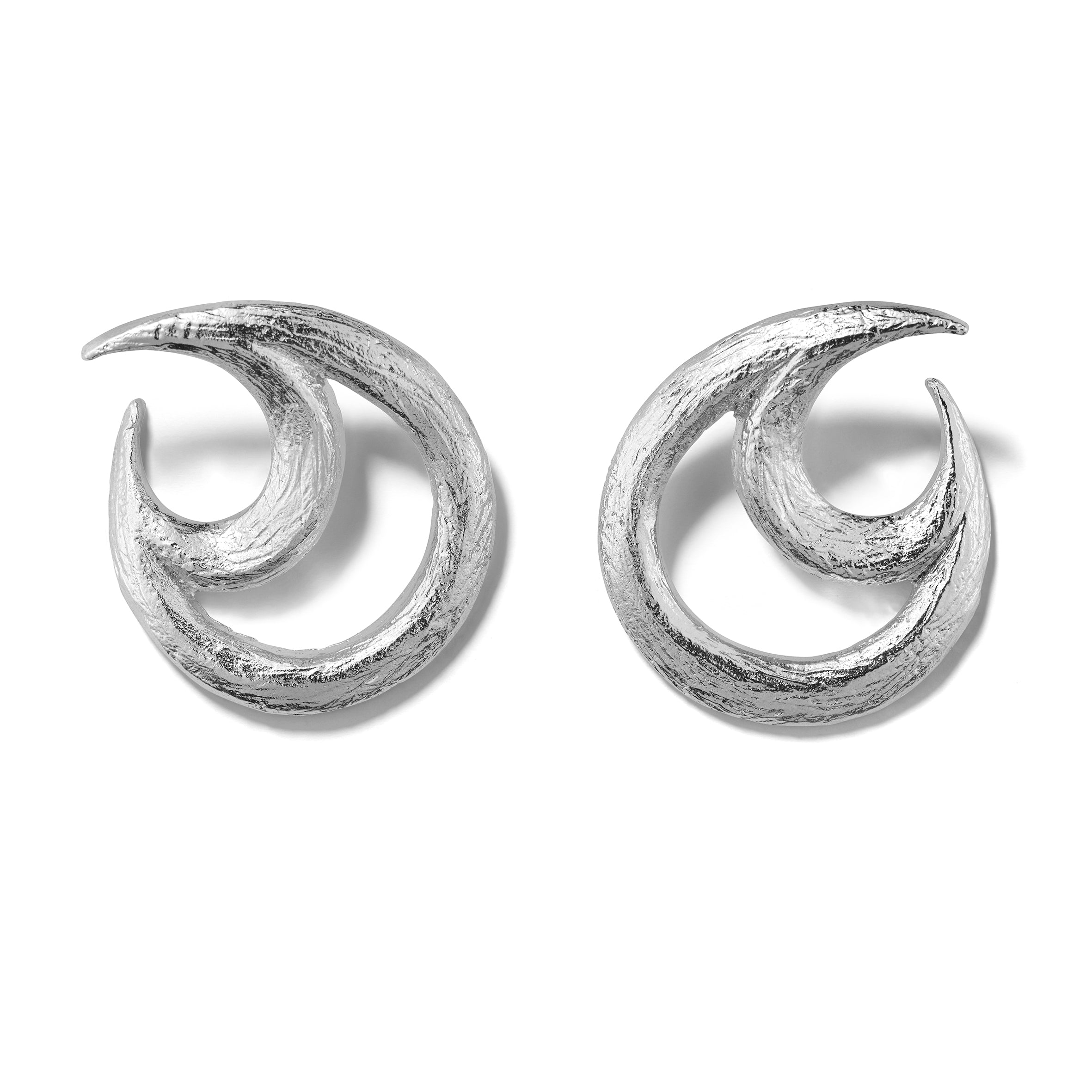 Botanical Whisper Crescent Earrings Silver - LYNYER product image