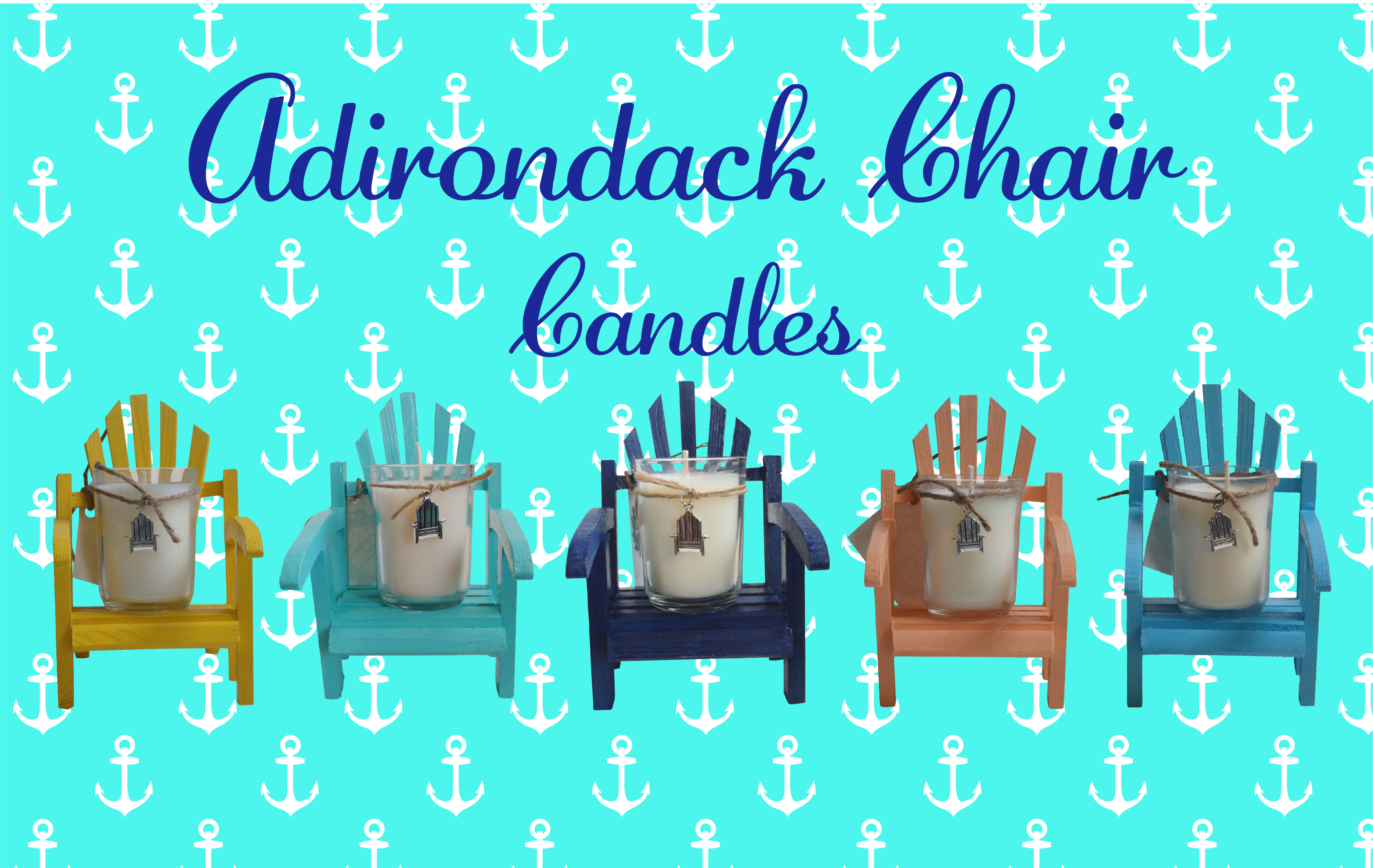 Luxury Miniature Aqua Adirondack Chair Candle Comes With A Free