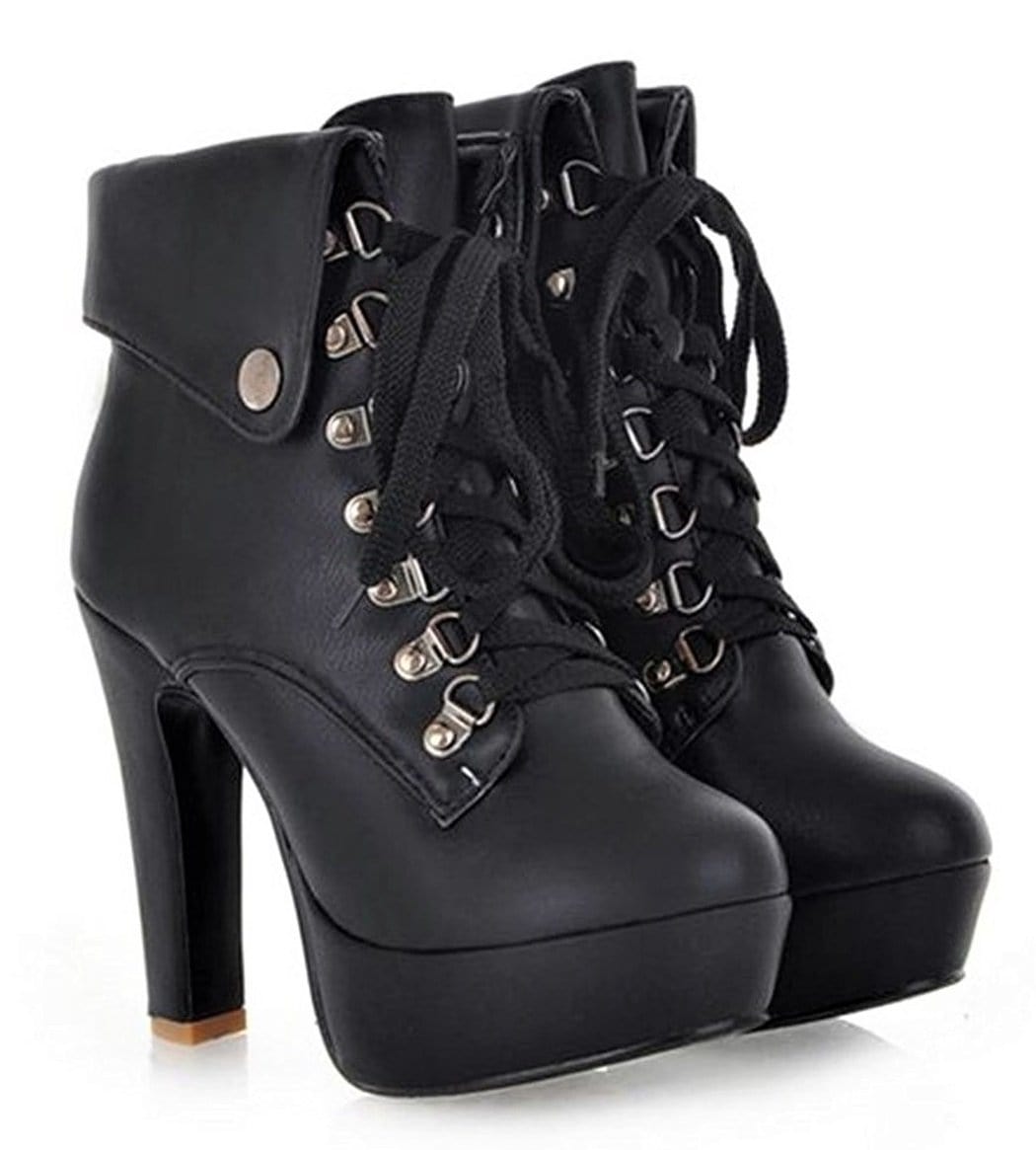 Lace-up Ankle Boots High Heels – Deadly Girl