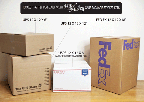 box sizes for sticker kits