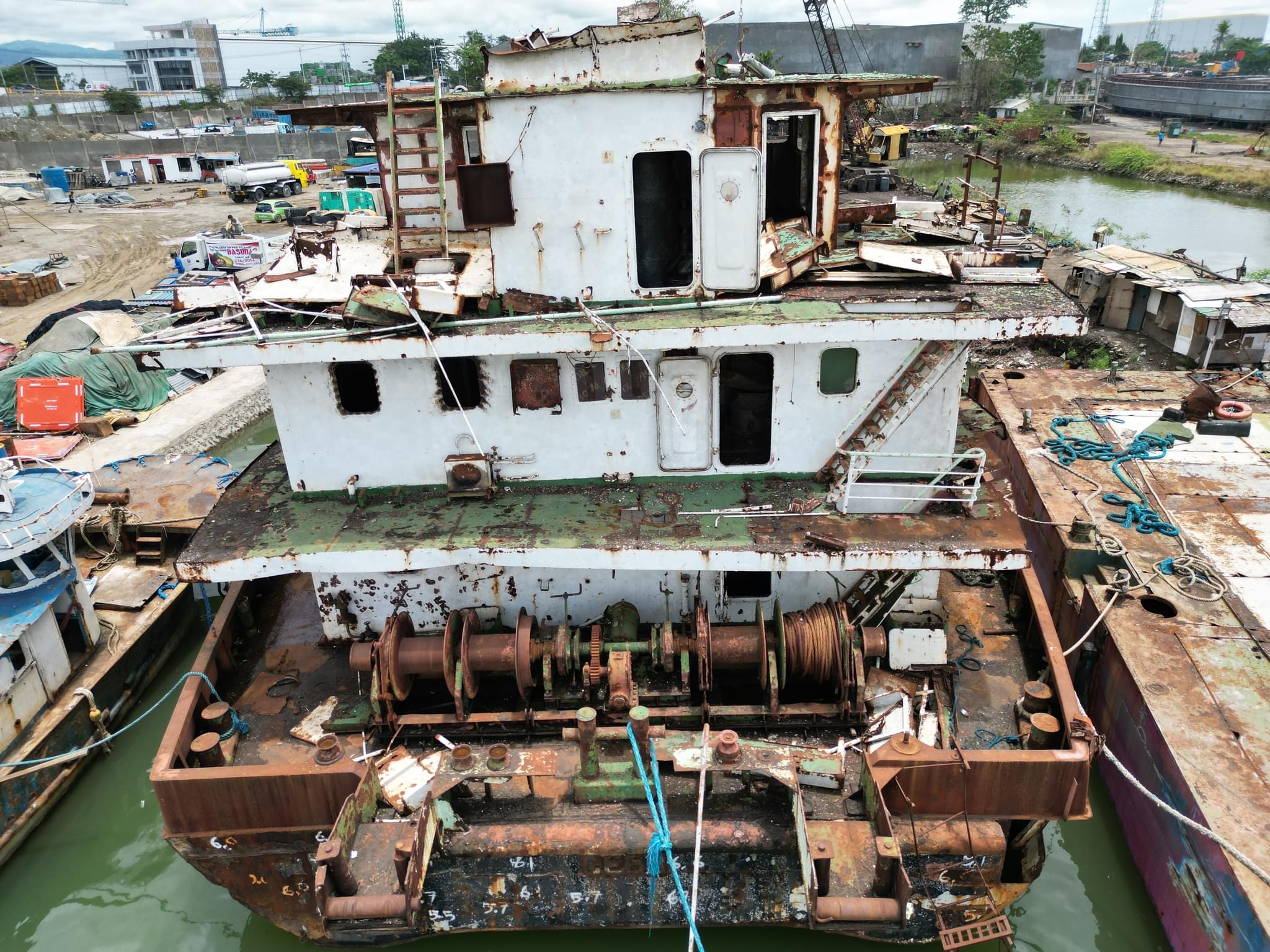 Rusty Abandoned Vehicle Ferry Ship